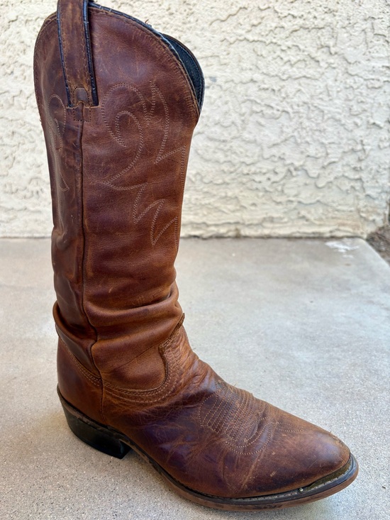 Durango Shoes - Durango Men 7.5 EE Women 9 WIDE Brown Distressed Leather Slouch Cowboy Boots